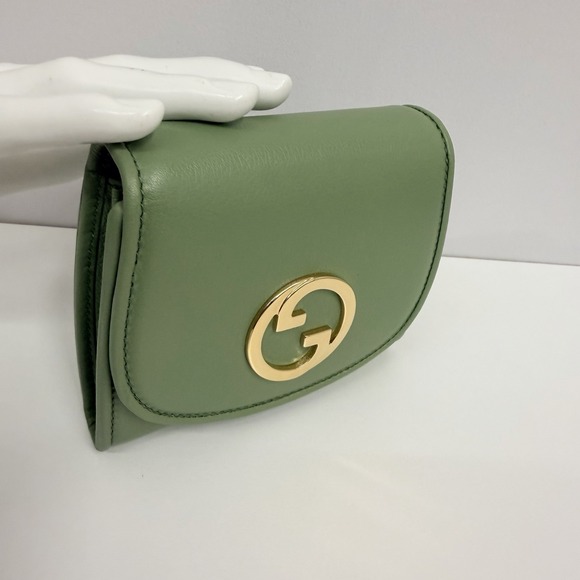Gucci Leather Medium Blondie Wallet Crossbody Bag Purse Salamander Green NWOT - Picture 6 of 16